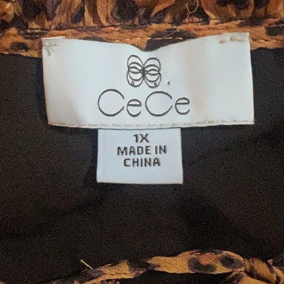 CECE Leopard Print Ruffle Sleeve Top - Picture 8 of 8